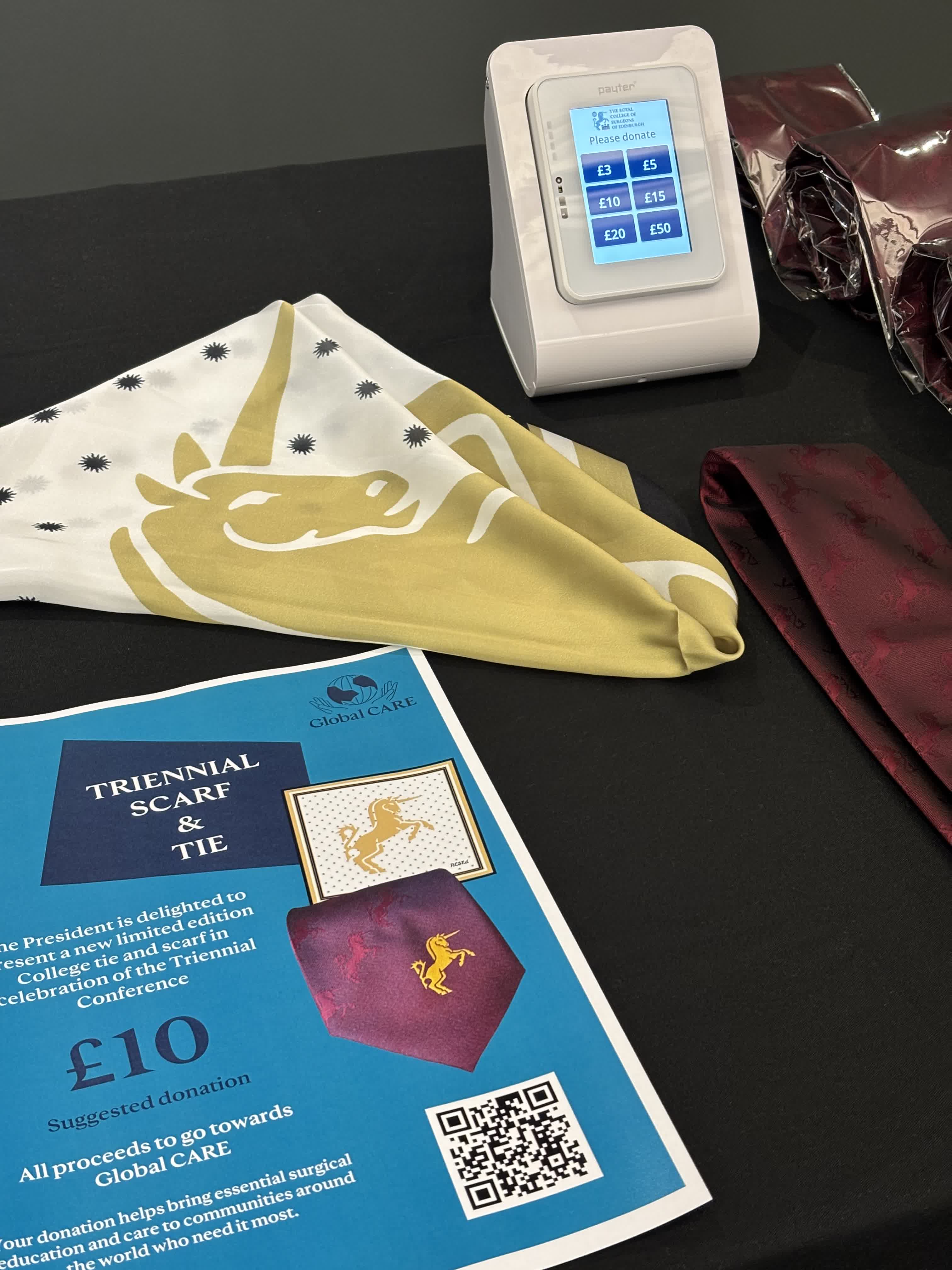 Limited edition Triennial scarf and tie, designed by RCSEd Council Member, Amanda McCabe