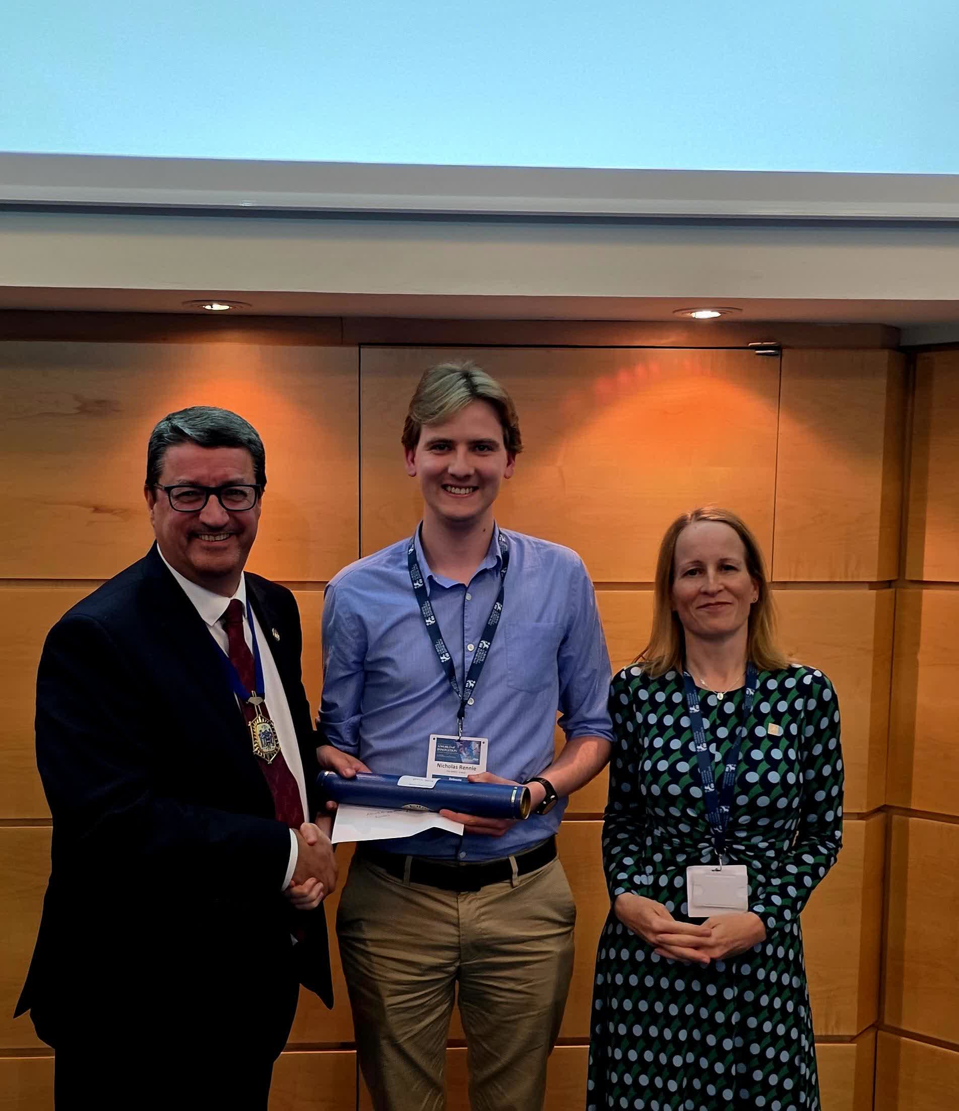 Winner of the Triennial Poster Presentation, Nicholas Rennie